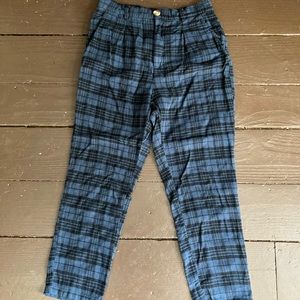 Petite plaid cotton pants/ Capri pants